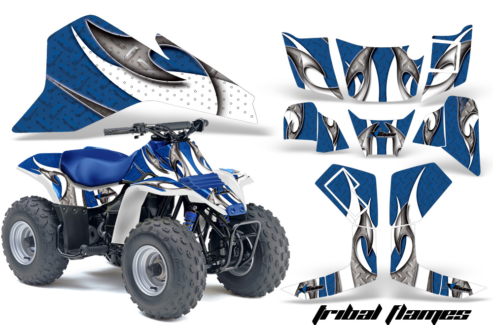 Suzuki LT80 Graphics Tribal WhiteBlueBG